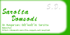 sarolta domsodi business card